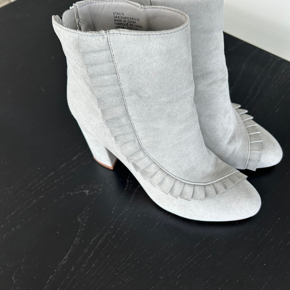 Light Soft Grey Suede Boots